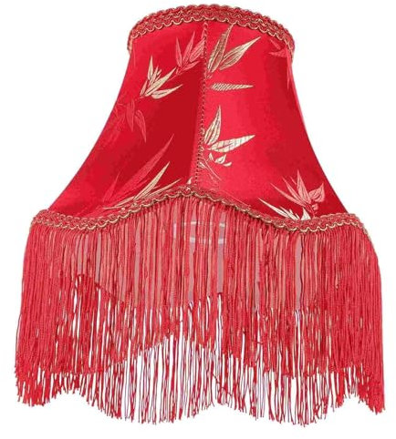 DYYEUAVT Pantallas de Tela de Hierro con borlas Vintage for lámparas de Mesa, Accesorios de iluminación for hoteles