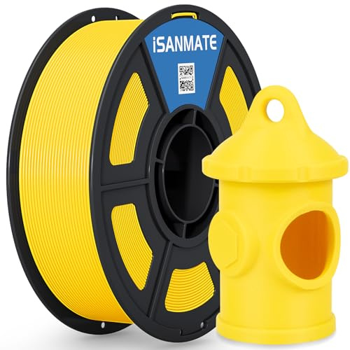 iSANMATE ASA Filament 1.75mm, Premium Anti-UV Wetterbeständiges 3D Drucker Filament für Outdoor, Maßgenauigkeit +/- 0.02mm, 1KG/Spule ASA Gelb Filament für 3D Drucker