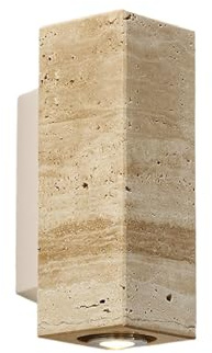 Applique da parete per esterni a LED cilindrica in pietra naturale e marmo, lampada da parete per portico anteriore, stile vintage, da esterno, impermeabile, per corridoio, per casa, garage, bagno, in