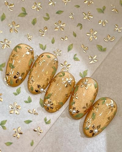 lulir Christmas Nail Art Stickers, Green Leaf Nail Decals Self-Adhesive Manicure Tips DIY Christmas Nail Art Design Nail Decorations for Women Girls