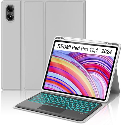 Occtingkind Für Redmi Pad Pro 12.1 Hülle mit Touchpad & Beleuchtung QWERTZ