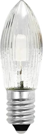JrEam 10 Stück E10 LED-Ersatzbirnen for Kerzen-Weihnachtsbeleuchtung, 10–55 V Wechselstrom, warmweißes Weiß, for die Heimdekoration(1 pcs)