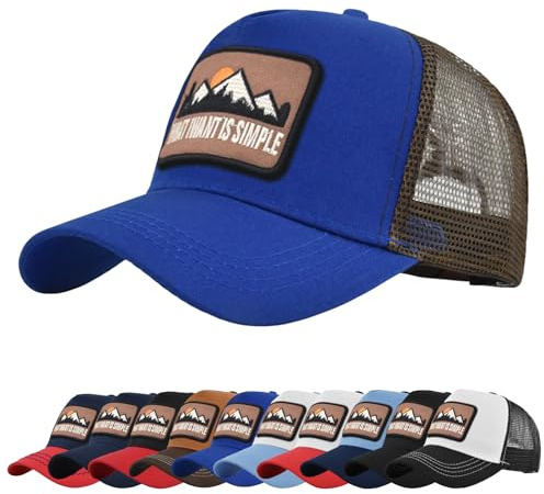 Tiakay Trucker Cap mit Stickerei - Baseballmütze mit Mesh-Rücken für Damen & Herren, Atmungsaktiv & Verstellbar, für Freizeit, Outdoor und Sport (Blau)
