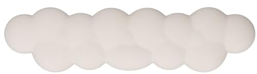 Cloud Keyboard Wrist Rest, PU Leather Keyboard Palm Rest, Ergonomic Wrist Pad with Non Slip Base, Soft Memory Foam Cushion for Gaming Typing, Compatible with 60 Percent to 100 Perc (Milk White)