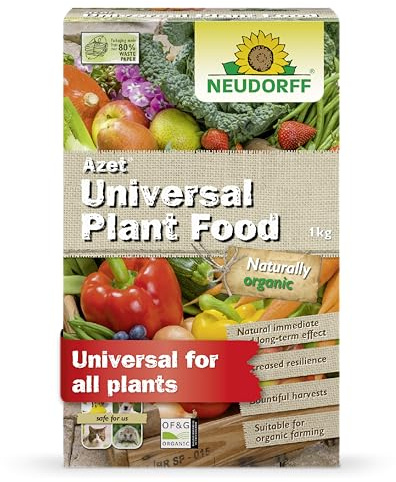 Neudorff Azet Universal Plant Food - 100% plant-based universal plant fertilizer with natural immediate & long-term effect for strong plants indoors and outdoors, 1 kg