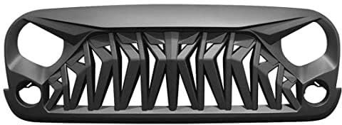 Griglia anteriore Griglia Anteriore Per Radiatore Da Corsa Per Auto, ABS Stile Squalo Mascherina Per Paraurti, Accessorio Esterno Per Jeep Per Wrangler JK 2007-2018(Bla-ck)