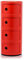 Kartell Componibili, 4 Elements, Rot, Runde Basis