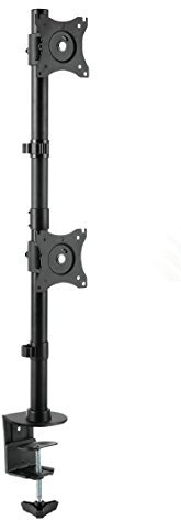 HALTERUNGSPROFI Dual 2 Fach Vertikal Tischhalterung für LED LCD Monitore bis 27 Zoll VESA 75x75 100x100 OFFICE-102V