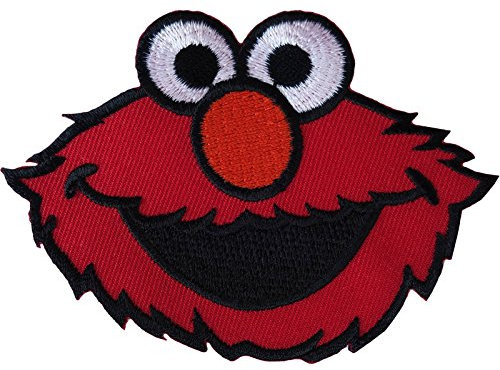 Sesamstraße Elmo Patch bestickt Abzeichen zum Aufbügeln oder Aufnähen auf T-Shirt, Tasche, Jacke, Jeans
