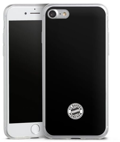 Slim Case extra dünn kompatibel mit Apple iPhone SE (2020) Silikon Handyhülle transparent Hülle Offizielles Lizenzprodukt FCB FC Bayern München