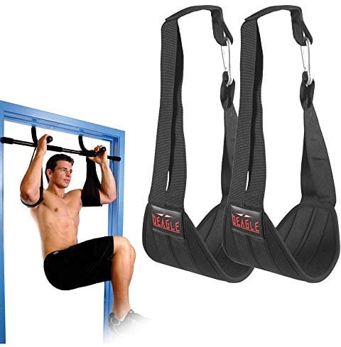 Deagle Sports Ab Straps for Pull up Bar Men & Women - Hanging Ab and Lifting Straps, Ab Workout Equipment and Pull up Assistance Band for Building Six Packs - Standard Size - Black