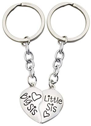 VALICLUD Chic 2pcs Brief Schlüsselbund Auto Schlüsselring Geldbörse Tasche Anhänger Dekoration Metall Schlüsselhalter für Bestie Schwester