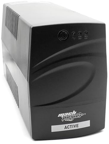 Mach Power Sistema de alimentación ininterrumpida para PC y hogar - UPS Line Interactive 1000VA/510W, estabilizador de tensión, 1 batería 12V/8Ah, 2 Salidas Schuko/Ita UPS-LIT80P (800VA/390W)