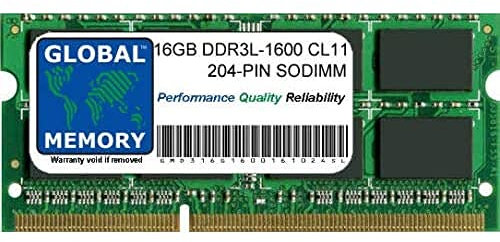 Memoria RAM da 16 GB DDR3L 1600 MHz PC3L-12800 204-PIN SODIMM compatibile con computer portatili/notebook