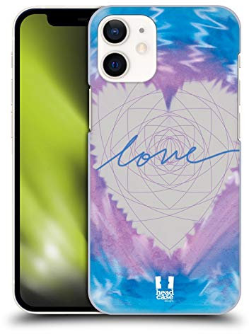 Head Case Designs Violett Herz Colourful Love Harte Rueckseiten Handyhülle Hülle Huelle kompatibel mit Apple iPhone 12 Mini