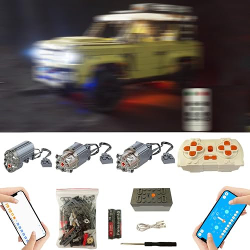 4th Generation Für Lego 42110 Land Rover Defender Super Motor und Fernbedienung und Beleuchtung Upgrade Kit, Kompatibel mit Lego 42110 Bausteinen Modell(Nicht Enthalten Modell)