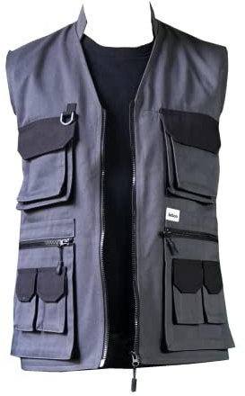 Bitco BTC20 Multi-Map-Werkzeugweste Verstärktes hochwertiges wasserdichtes Gewebe Outdoor-Weste Outdoor-Weste Wasserdichtes verstärktes weiches Futter Gartenbau-Arbeitsweste (Large)