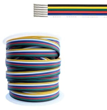 22AWG Kabel 6-polig für RGBW + CCT LED Strip/Strip Verlängerung LED RGBW CCT Strip 5M