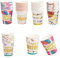 YouYuer Paquet de 50 Gobelets en Carton Gobelet en Papier de Couleur avec HAPPY BIRTHDAY Mot Style 250ML/9OZ Gobelet Carton Anniversaire Goblets Pour Fêtes,Boissons Froides,Boissons Chaudes,Café
