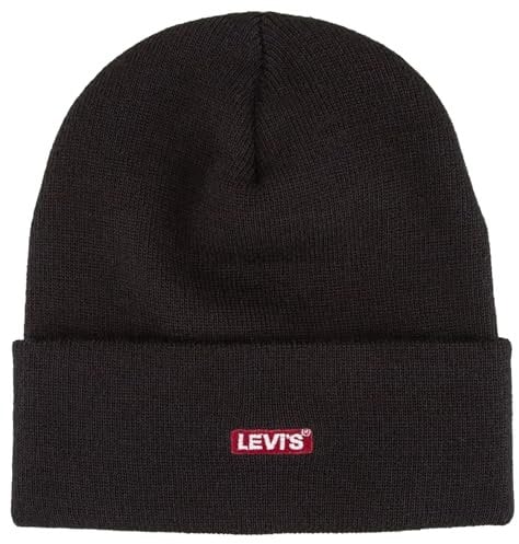 LEVIS FOOTWEAR AND ACCESSORIES Herren & Unisex Baby TAB Logo Beanie, Regular Black, UN