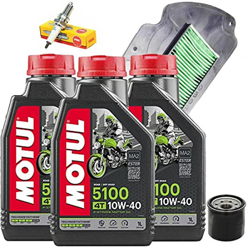 TAGLIANDO 3 LITRI OLIO 5100 10W40 FILTRO ARIA E OLIO + CANDELA PER HONDA SH 300 I 2009