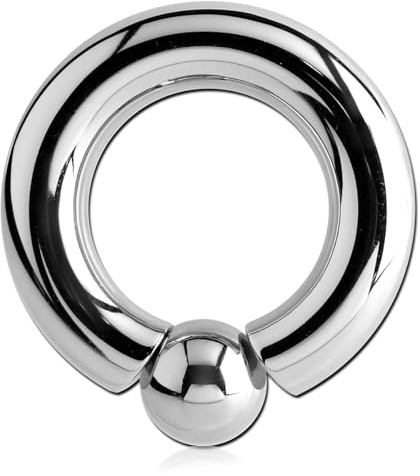 Schraubkugelring 4,0-15,0 mm aus 316L Chirurgenstahl - Größenwahl - Intimpiercing BCR Screw-On (Dicke: 9,0 mm | Innendurchmesser: 19 mm)