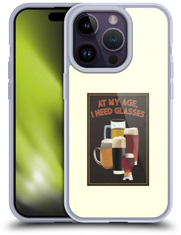 Head Case Designs Offizielle Lantern Press Ich Brauche Eine Brille Männerhöhle Soft Gel Handyhülle Hülle kompatibel mit Apple iPhone 14 Pro