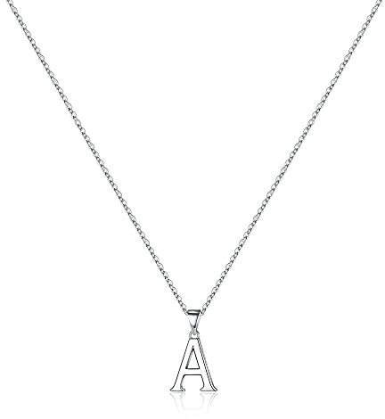 TINGN Kette Silber 925 Damen Mädchen, Silber Kette mit Buchstaben A Halskette für Mädchen Buchstaben Halskette Damen Schmuck Kinder Personalisierte Geschenke für Frauen Freundin Mama Teenager
