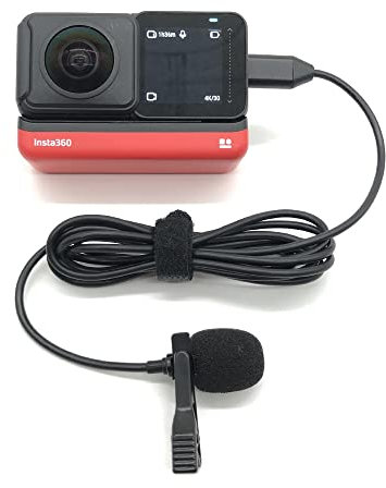 Compatible with Insta360 One R Type C Lavalier Microphone External High Fidelity Recording Microphone Cable 1.5 m Cable for Insta360 One R Camera Accessories Black (A464)