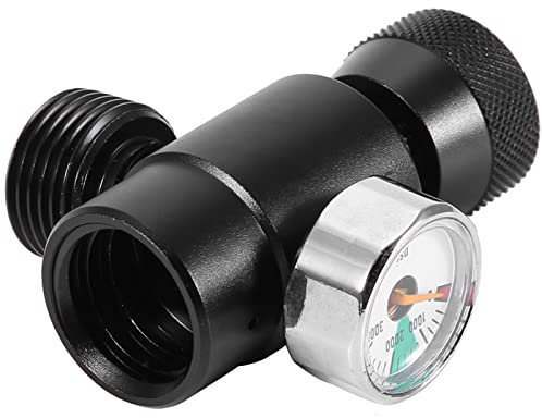 Akozon CO2-Adapter, CO2-Fülltank-Zylinder-Nachfüll-Aquarium F-Kit für (Silber ohne Zähler) O2 für Flaschenadapter-Anschluss (Schwarz)