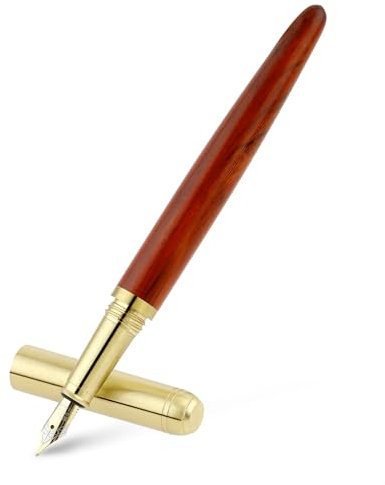 Cobee Holz Füllfederhalter, handgefertigter Holz Füllfederhalter, Vintage Luxus Stift, 0,7 mm, feine Spitze, Business Stift, glattes Schreiben für Journaling, Kalligraphie, Geschenkzubehör (A)
