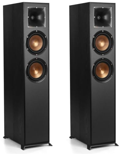 Klipsch Reference R-620F Floorstanding Speaker, Black Textured Wood Grain Vinyl, Pair