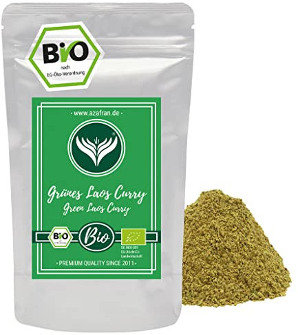 Azafran BIO Grünes Laos Curry, Currypulver südostasiatische Küche, Currymischung grün asiatisch 250g