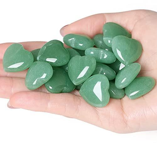 XIANNVXI 10 PC Grün Aventurin Stein Kristalle Herz Steine Liebe Heilung Kristall Edelsteine Set Poliert NatüRliche Glückssteine