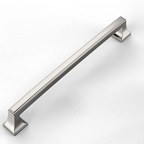 9BUILD 10 Pack 192mm Satin Nickel Kitchen Handles - Cupboard & Drawer Handles