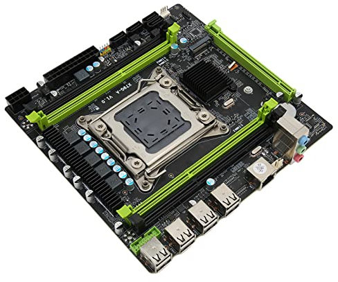 4xDDR3 Desktop Mainboard, LGA2011 V1/V2 CPU M ATX Motherboard mit NVME M.2 Schnittstelle, 4xSATA2.0, 8Pin/24Pin Power Gaming Motherboard Gigabit Netzwerkkarte