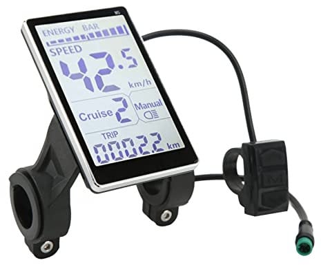 SUNGOOYUE Elektrischer Fahrradcomputer, 5-polig, 24 V, 36 V, 48 V, 60 V, Universelles LCD-Anzeigefeld, Kompatibel mit Nr. 2 Kommunikationsprotokoll-Controller, Passend für 31,8 22,2 Mm
