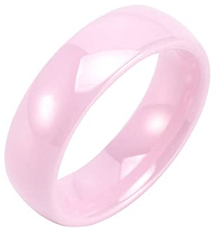 Ayoiow Keramik Ringe Für Damen 6MM Weiß Frauen Ringe Set Einfach