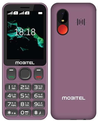 Mobitel 1010 4G SIM Free Mobile Phone for Elderly Big Button Senior Mobile Phone Dual SIM Unlocked 2.8 Large Display SOS Emergency Button Loud Speaker USB-C Bluetooth FM Radio Long Battery (Purple)