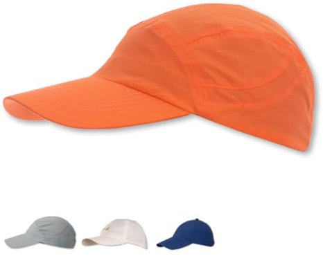 iQ-UV Schutz Kappe Unisex Orange 55-61cm – Atmungsaktive Laufkappe für Herren & Damen – Bequeme Running Cap für Sommer – Sonnenkappe für Herren & Damen ideal für Outdoor-Aktivitäten