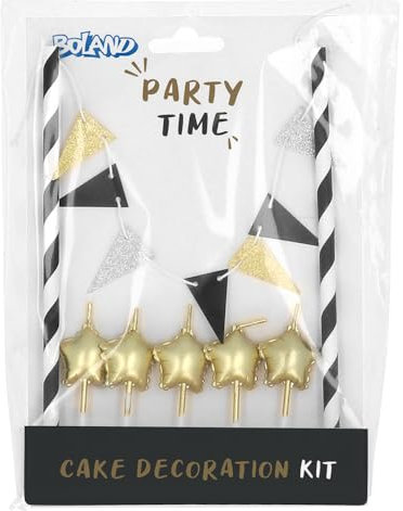 Boland 50364 - Dekoration für Torten Party Time, Kuchentopper, Geburtstagsdekoration, Cake Topper, Tortendeko, Dekoset