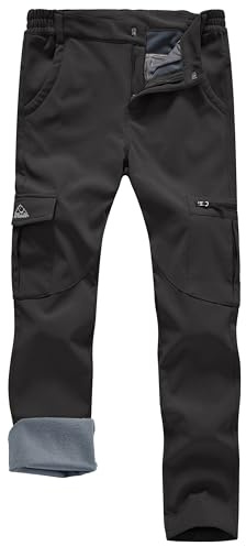 Rdruko Wasserdichte Softshell-Hose für Damen, Winter, warm, mit Fleece gefüttert, lässige Cargohose für Spaziergänge, Wandern, Skifahren, Outdoor-Arbeit