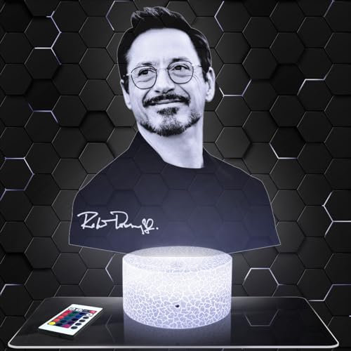 Nachttischlampe R.Downey Jr deko Schauspieler. Geschenkidee Mann Frau objekt R.Downey Jr Nachtlicht Erwachsene deko Zimmer. originell