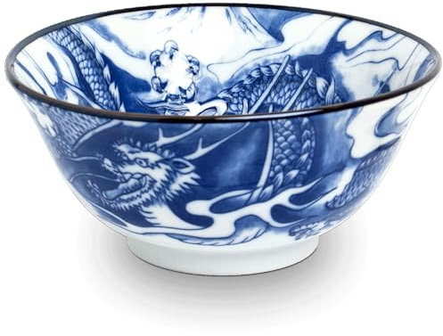 Luxus - Matcha Schüssel - Matcha Schüssel - Japanische Matchakschüssel - Blauer Drache - Handgefertigt - 100% Porzellan - Schüssel - Matcha Schüssel - Poke Schüssel - Schüssel - Schüssel - Schale -