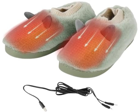 CENMOO Chaussons chauffants électriques, chauffe-pieds électriques en peluche - Chauffe-pieds électriques pour chaussons chauffants au micro-ondes, chaussures et bottes chauffantes pour Noël, homme
