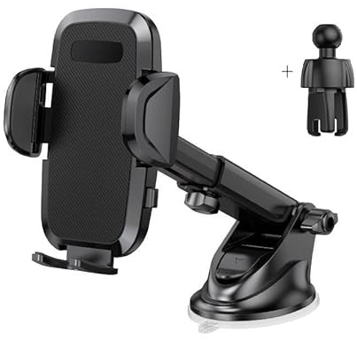 YuYue Electronic Universal Dashboard Phone Holder for Car, 3 in 1 Car Phone Holder Mount Suction Cell Phone Holder Car Dashboard Windshield Air Vent Car Mount