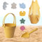 Hojalis Sandspielzeug Set, 8 Stück Sandspielzeug Strand mit Eimer, Netzbeutel, Sandförmchen, Sandkasten Spielzeug Kinder, Sandkastenspielzeug aus Silikon für Jungs und Mädchen