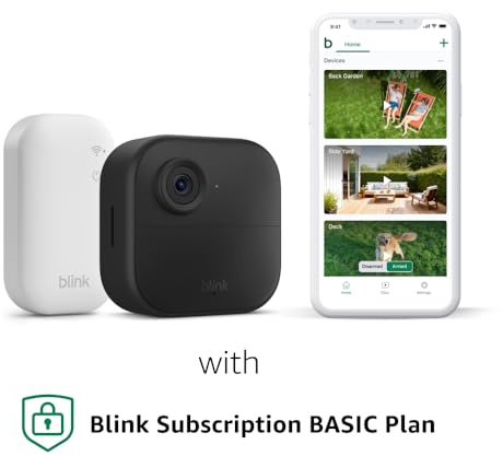 New Blink camera (Outdoor 4) | With 1-Year Subscription| Wireless HD smart security camera, two-year battery life, enhanced motion detection | 1 camera system with Sync Module Core | IP65