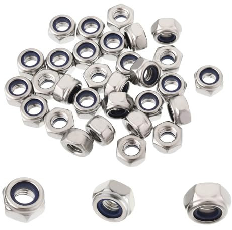 50 dadi di bloccaggio M6 in nylon metrico inseriti esagonali dadi di bloccaggio autobloccanti con inserto in nylon M6 x 1 mm in acciaio inossidabile 304 autobloccante da 10 mm dado esagonale per