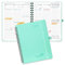 POPRUN Kalender 2025 Wochenplaner Ringbuch mit Softcover, ca. A5 (22 x 16,5 cm), 12-Monate-Terminplaner (Jan.2025-Dez.2025) 1 Woche 2 Seite mit 100 GSM Zertifiziertem Papier - Mintgrün